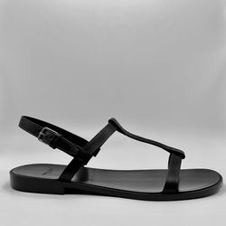 YSL Saint Laurent Men's Gladiator Sandals Black Leather 44 