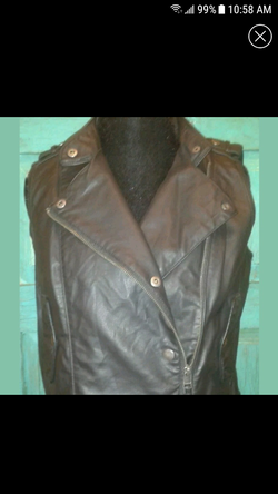 New Faux Leather Motorcycle style Vest Sz M-L