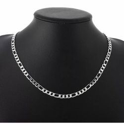 20" Fine .925 Sterling Silver Necklace Classic 6MM Figaro Chain 1pcs. Unisex Jewelry
