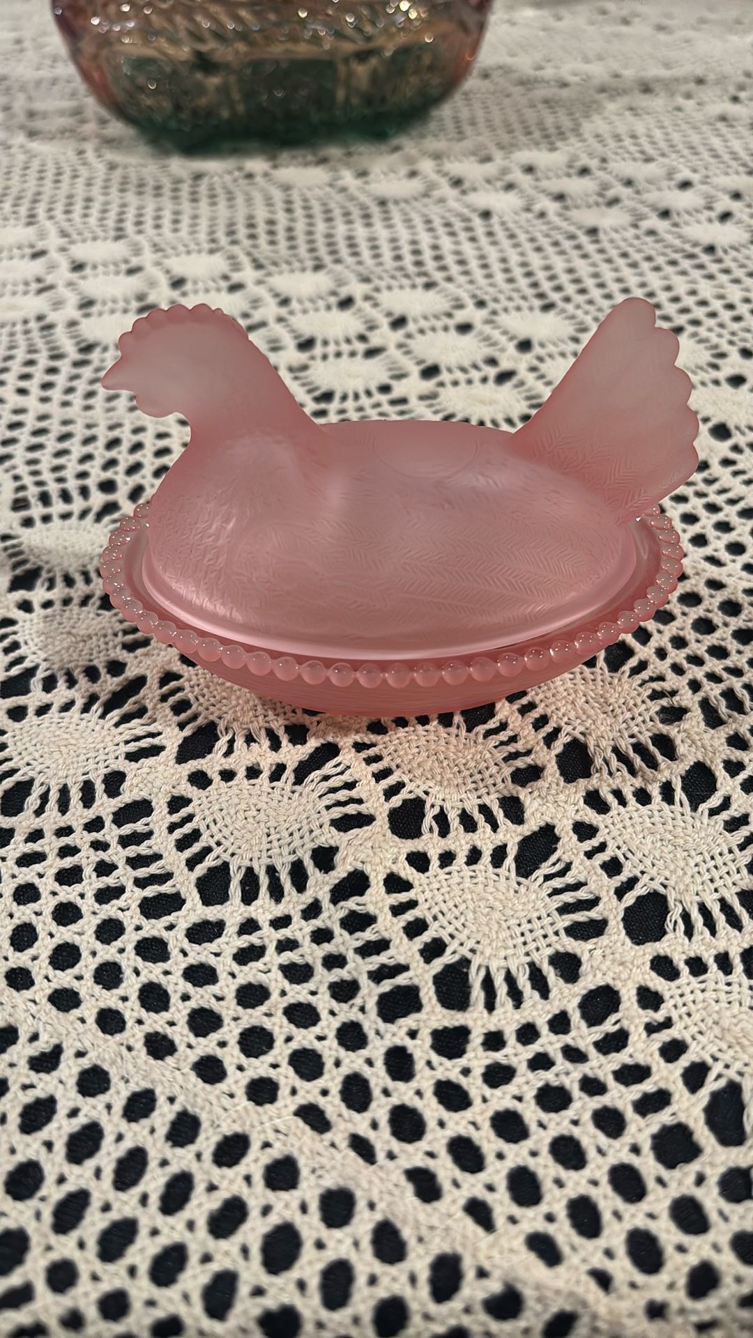 Antique Glass Nesting Hen