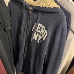 Aeropostale Zip Up Fur Hoodie