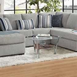 Bita Platinum Sectional With Accent Pillows! 