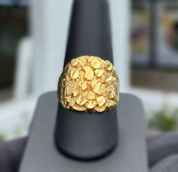 Jewelry 10k solid yellow gold  Nugget ring size 10.75