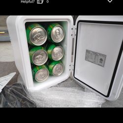  Mini Fridge, 3.7 Liter/6 Can Portable Cooler and Warmer Personal Refrigerator for Skin Care, Cosmetics, Beverage, Food,Great for Bedroom, Office, Car