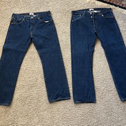 501 Levi’s’ Original Button Fly Blue  Jeans 38x32