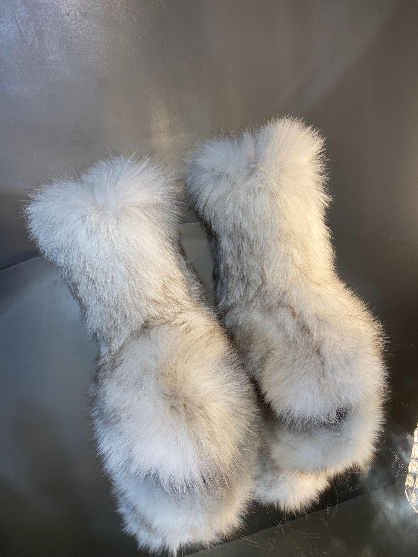 White Foxy Real Furry Boots Sizes 8.5,9,9.5 & 10 Message True Size & Order
