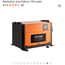 VEVOR 125 Pints Commercial Dehumidifier with Drain Hose for Crawl Spaces, Basements Warehouse & Job Sites, Large Capacity Dehumidifier for Water