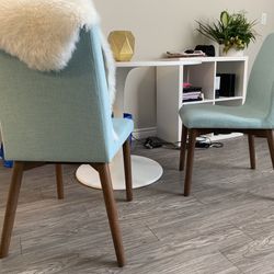 2x Dining Chairs In Mint/Turquoise  