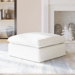 Convertible Sectional Modular Sofa,Modern Linen Fabric Couch Free Combination Sofa,Ottoman for Living Room,White