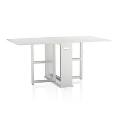 Crate and Barrel Gate Leg Dining Table - white