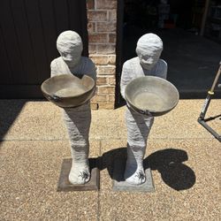 Two Heavy Mummies About 36” Tall Great Halloween Decor