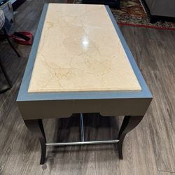 Stylish Marble Top Coffee Table w/ Sculpted Legs & Metal Accent — Unique Quality Piece