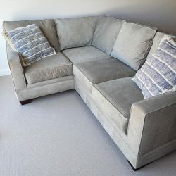 Century Furniture's Gray Chenille Microfiber Sectional Sofa