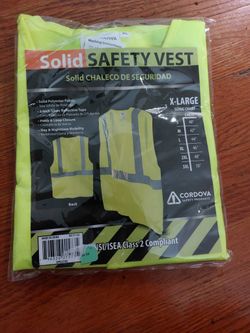 Cordova Solid Safety Vest - Hi-Vis Lime - XL - ANSI Class 2 - New in Package