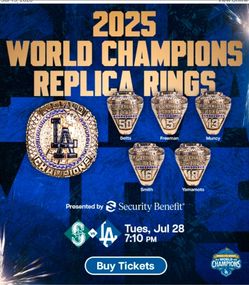 Dodgers TIckets 7/28 ๐ MVP RESERVE LEVEL. ( RING NIGHT)
