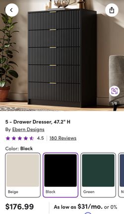 Black Dresser New Boxed $100