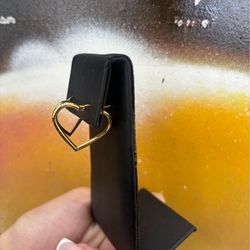 14KT 1.40 g yellow heart hoops