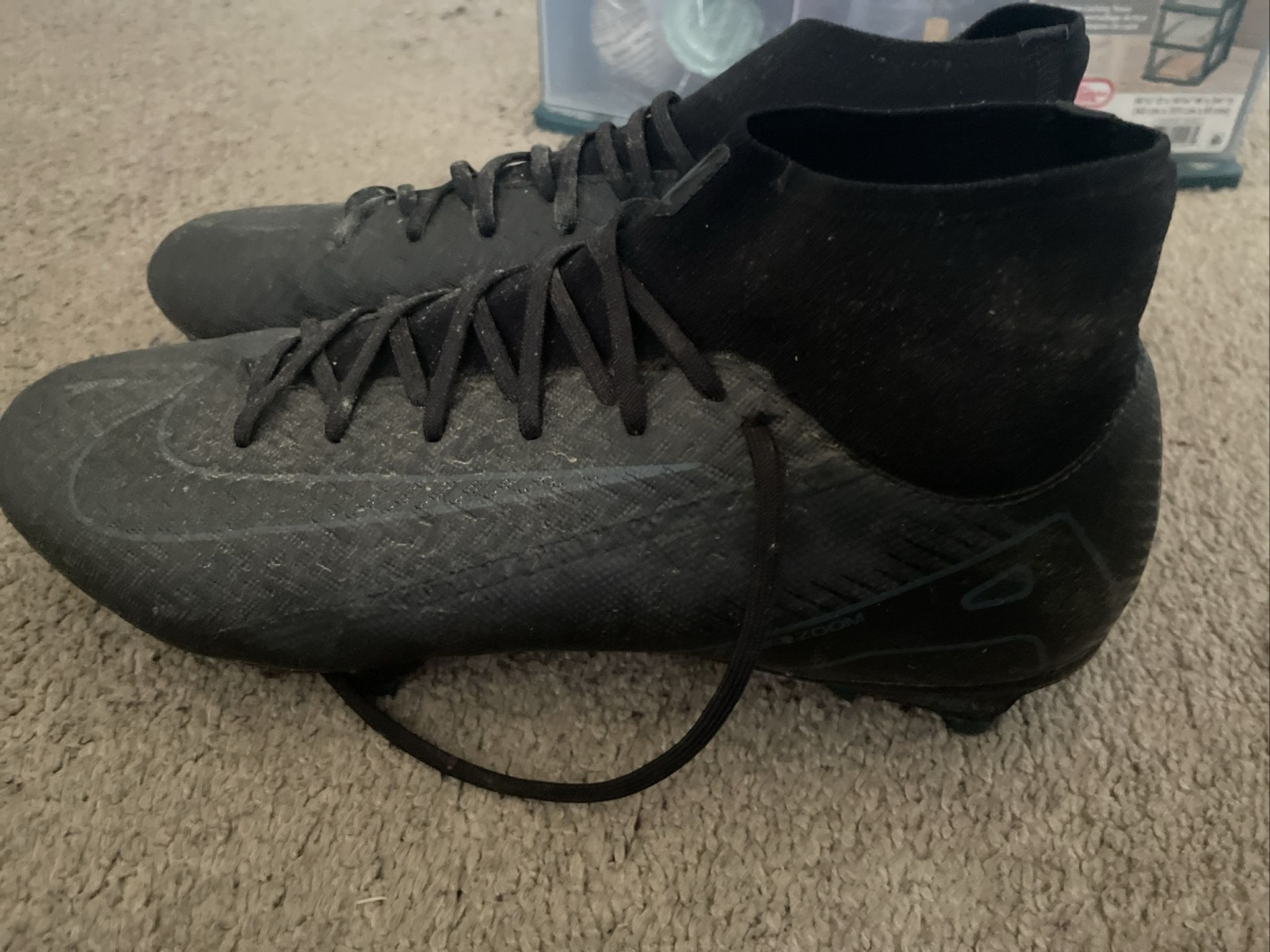 Nike Zoom Mercurial Superfly 10 Size 10.5 Black Soccer Cleats DJ5621