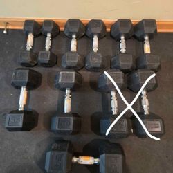 Rubber Hex Dumbbells $1 Per Lb