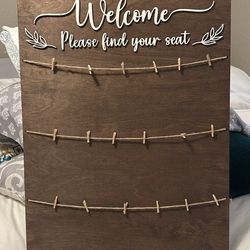 Rustic Wooden Seating Chart Display