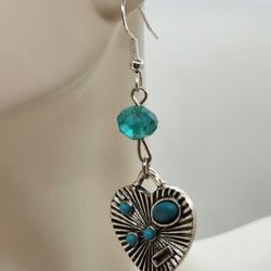 Turquoise Heart Earrings 