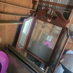 Antique Tri-fold Mirror