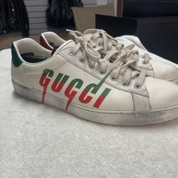 Gucci Ace Blade White Sneakers (Size 11.5)