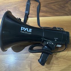 Pyle Megaphone Speaker w/ Siren + AUX (Loud & Portable)