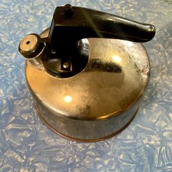 Vintage 1801 Paul Revere Ware S.Steel 1 Qt Whistling Tea Kettle w/ Copper Bottom