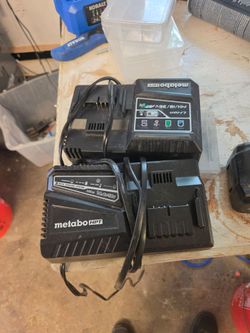 Metabo battery and two chargers