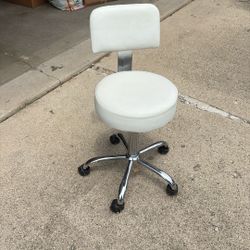 Medical Office Chair - White Rolling Stool