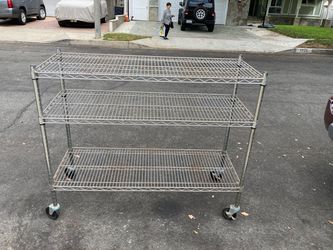 Shelf with casters metal dim 48”x18”x42”h