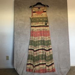 NWT Ralph Lauren Jeans Co. Southwestern Stripe Maxi Dress M