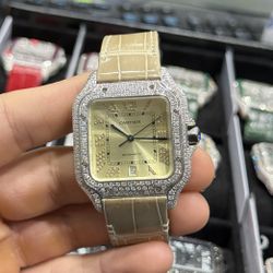 40mm Cartier Santos Buss Down On Leather Strap