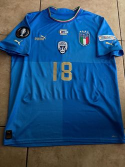 PUMA Italy 2022 Finalissima Home Kit Men’s Size L Barella#18 Blue