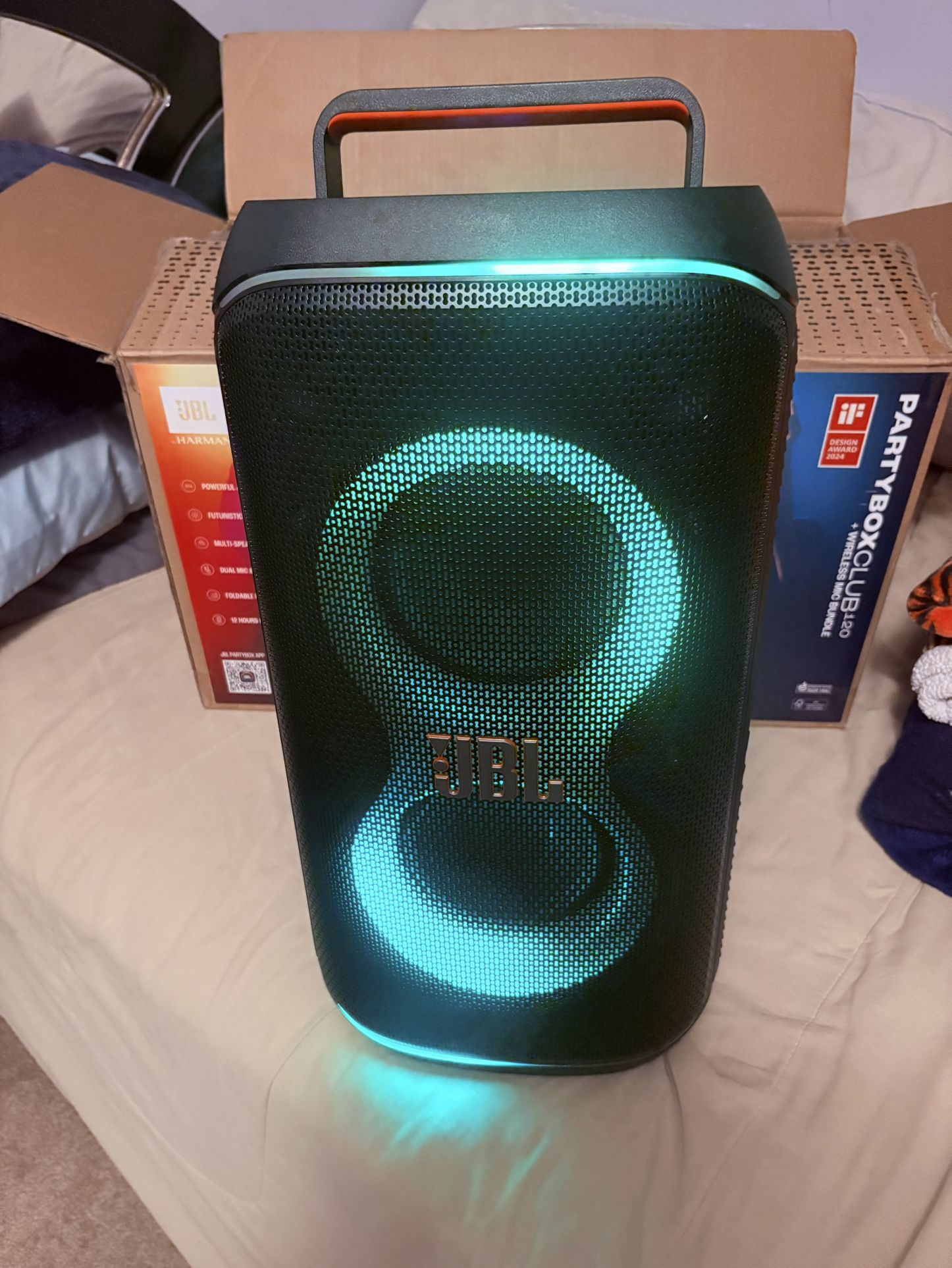 JBL PartyBox Club Live 120 – 160W Portable Bluetooth Party Speaker | Mic & Guitar Inputs | LED Light Show | IPX4 Splashproof