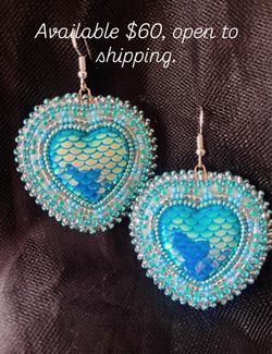 Mermaid blue earrings