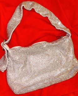 Steve Madden Silver rhinestone purse