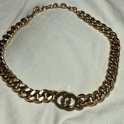 Designer vintage gold chain Cuban choker necklace interlocking G s