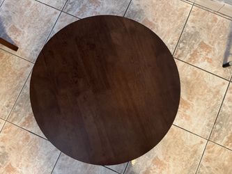 Round Dark Wood Table Top