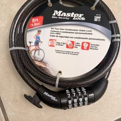 Master Lock Cable Lock - Set Your Own Combination Bike Lock - 5 Feet - #8370D