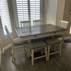 Dining Table With Chairs/Stools