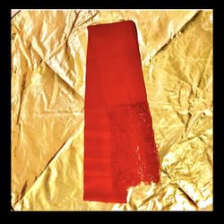 Christmas Red Scarf Extra Long 75” X 6” Tasseled Wrap Sash Shawl /Tuxedo Scarf