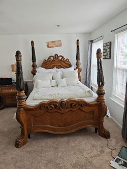 Brown/marble queen bedroom set