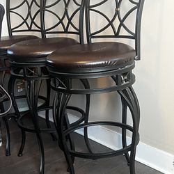 Brown Wooden Stools ($150  Set Of 3)