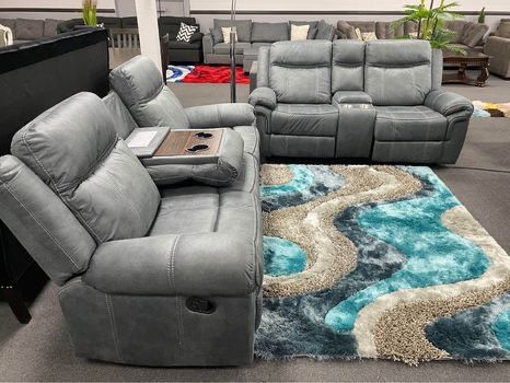 2PC Gray Sofa & Loveseat