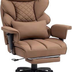 Dowinx Big and Tall Office Chair with Pocket Spring Cushion,High Back Computer Gaming Chairs with Adjustable Armrests,Executive Desk Chairs with Lumba