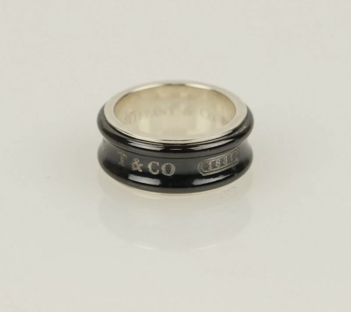Men’s auth Tiffany & Co. Silver 1837 Ring in Black Titanium
