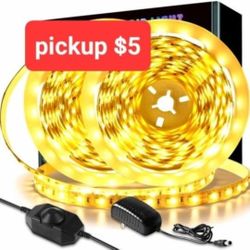 Warm White 32.8ft LED Strip Light, KIKO10m Super Bright 600 LEDs, 3000K Dimmable Light Strip with Control Box, 2835 LEDs 12V Flexible Strip Tape Light