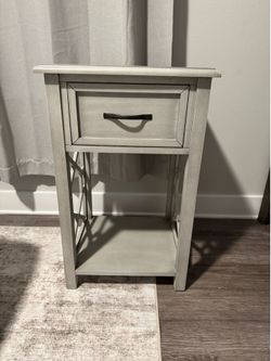 Set of two light gray identical night stands